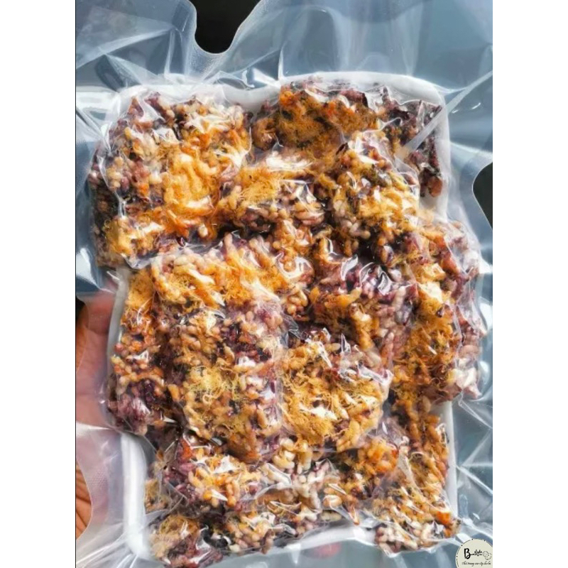 1kg cơm cháy siêu chà bông bể  gạo lứt giòn tan