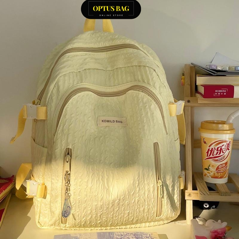 Balo, balo thời trang, balo nữ nam vải polyester dù mềm mịn_Hàng sẵn Optusbag