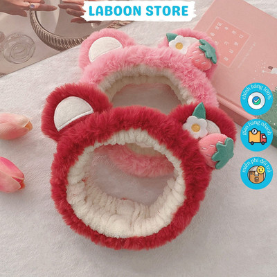 Băng đô tóc dâu tây Laboon bờm tóc lông nhung co giản mịn màng thời trang dễ thương