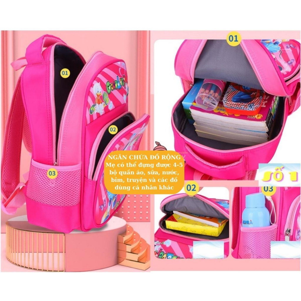 Balo mẫu giáo, nhà trẻ cho BÉ GÁI từ 2 đến 5 tuổi họa tiết NGỰA PONY siêu dễ thương