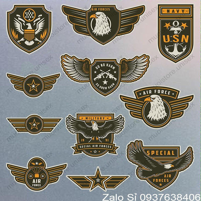 Hình ủi, dán nhiệt Logo Army (Nhiều mẫu & Kích thước)