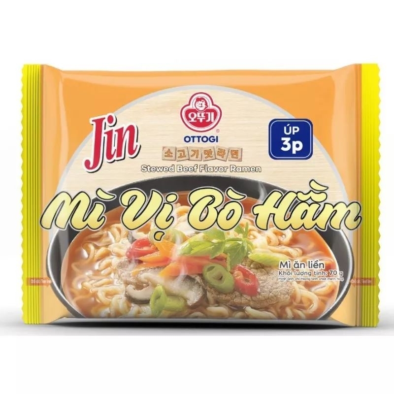 Combo 90 gói mì mini Hàn Quốc Ottogi, mì Bbq, mì tương đen vị bò, mì yeul cay, mì bò sốt vang, mì jin, mì tôm