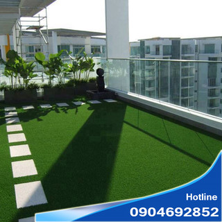 Cỏ nhân tạo sân vườn - Sợi cỏ cao 2cm Loại đẹp - Đế sạch không bụi đen