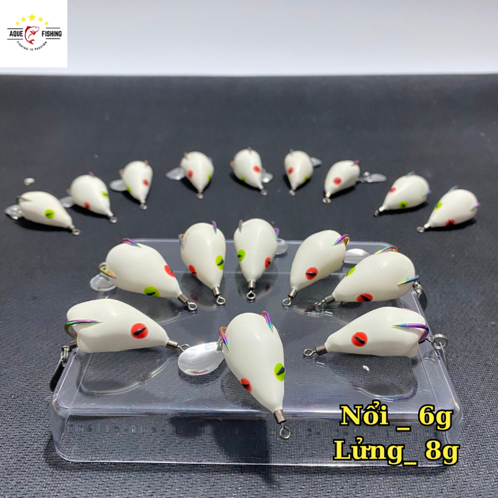 Nhái hơi F35 mini lưỡi titan giá rẻ, dài 3,5cm nặng 6g - 8g, mồi giả câu lure cá lóc siêu nhạy aque fishing