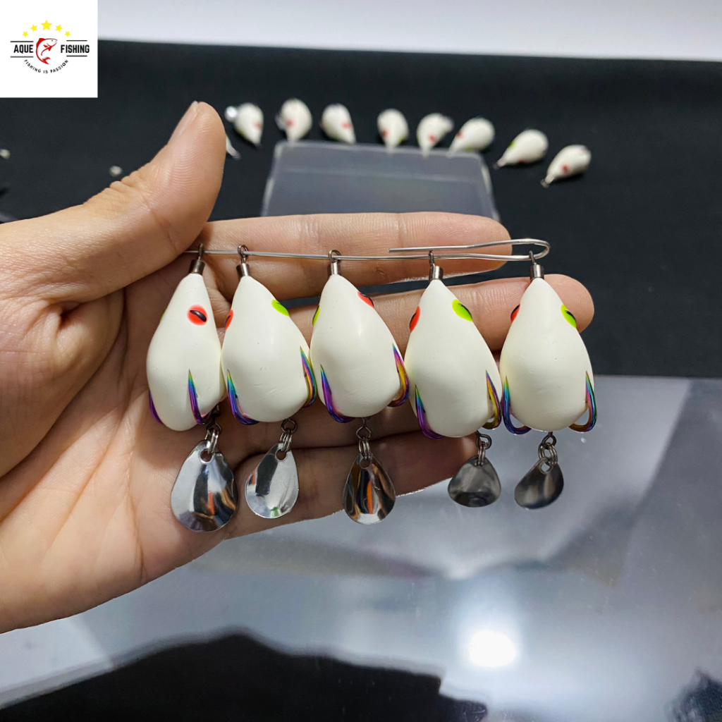 Nhái hơi F35 mini lưỡi titan giá rẻ, dài 3,5cm nặng 6g - 8g, mồi giả câu lure cá lóc siêu nhạy aque fishing