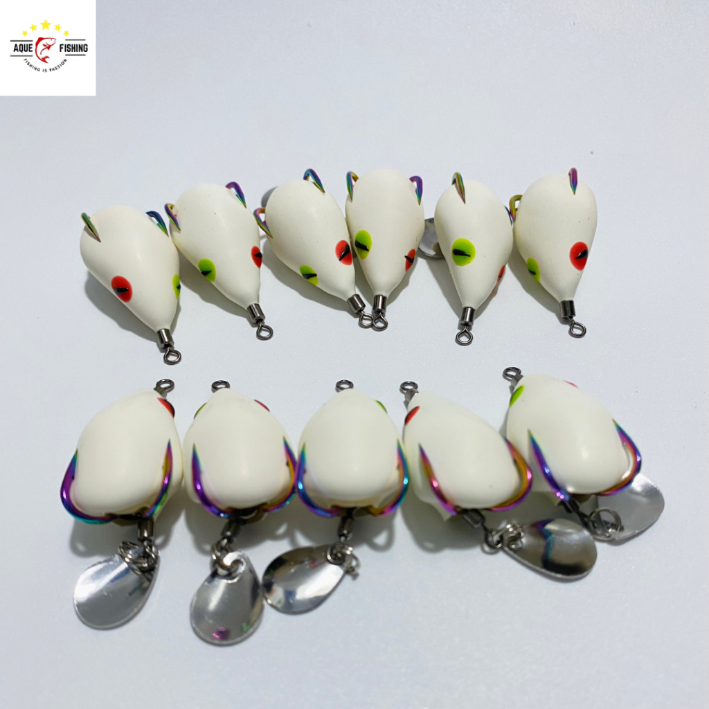 Nhái hơi F35 mini lưỡi titan giá rẻ, dài 3,5cm nặng 6g - 8g, mồi giả câu lure cá lóc siêu nhạy aque fishing