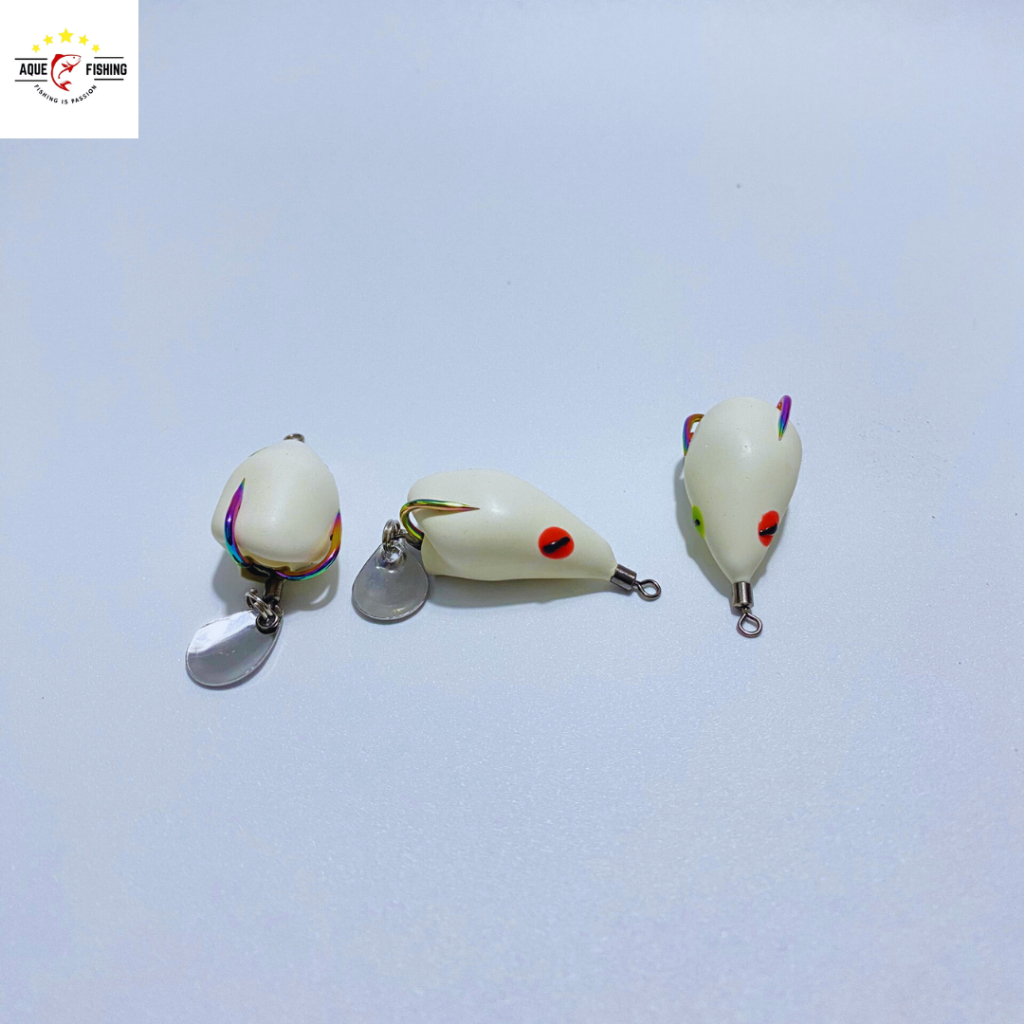 Nhái hơi F35 mini lưỡi titan giá rẻ, dài 3,5cm nặng 6g - 8g, mồi giả câu lure cá lóc siêu nhạy aque fishing