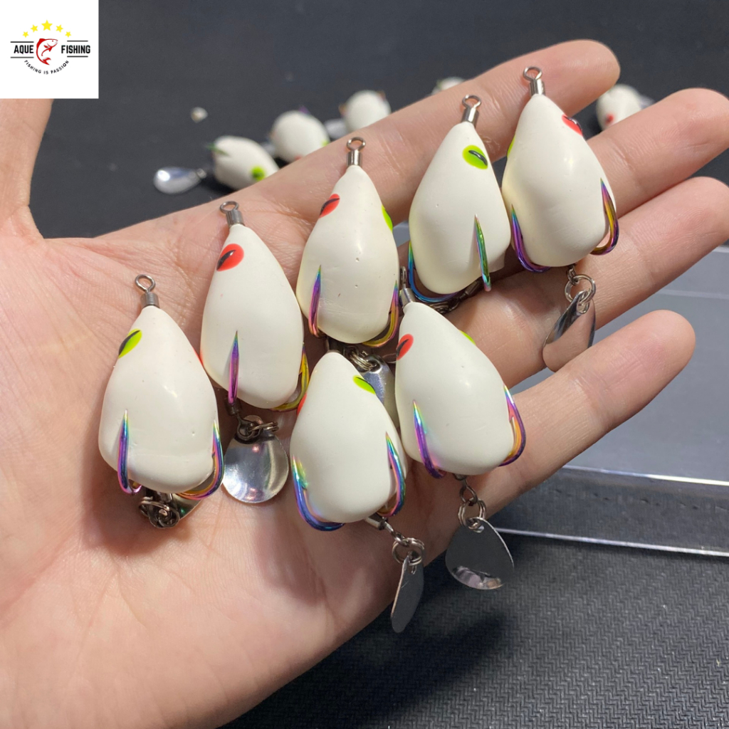 Nhái hơi F35 mini lưỡi titan giá rẻ, dài 3,5cm nặng 6g - 8g, mồi giả câu lure cá lóc siêu nhạy aque fishing