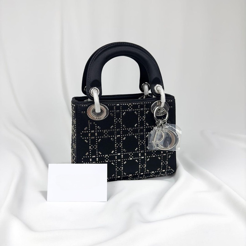 Túi Xách Di-or Lady bản Full Box size 17cm đính đá