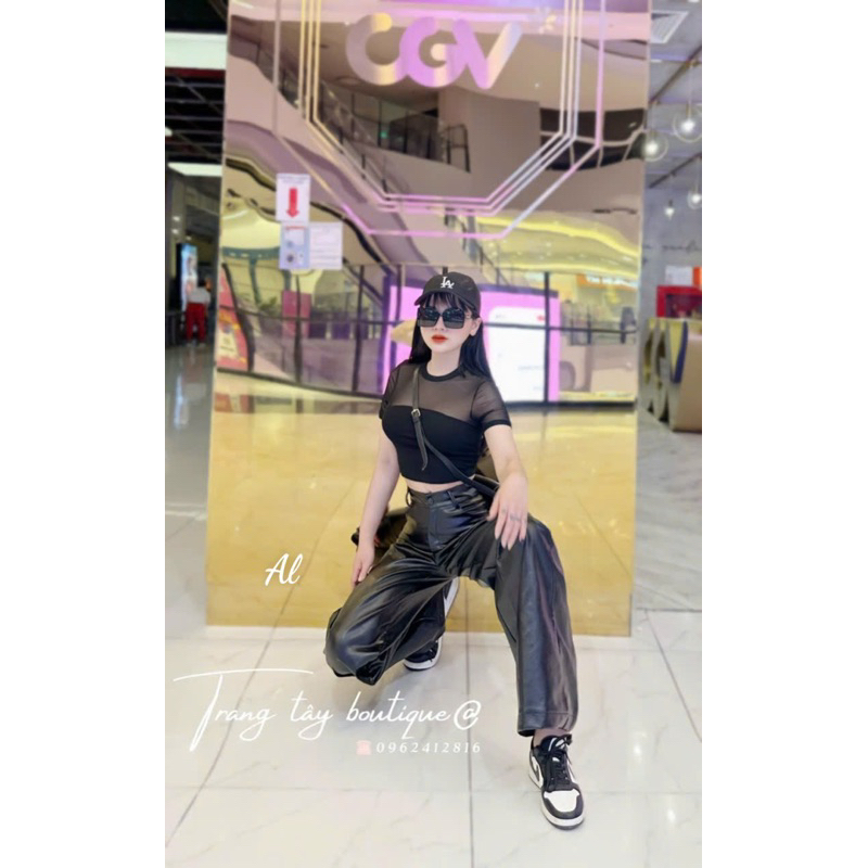 Áo lưới croptop siêu tôn dáng