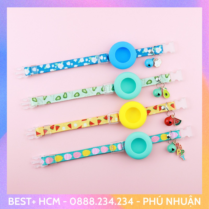[Size Vừa 25-40cm] Vòng Dây Đeo Cổ Chó Mèo Airtag Chống Thất Lạc Kèm Charm Lục Lạc Chuông Cổ Siêu Xinh