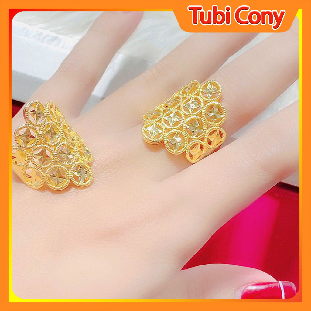 Nhẫn nữ ximen chạm khắc sao tinh xảo -Tubi Cony - Bao hoàn tiền, bao đổi trả trong 07 ngày