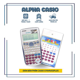  Sticker dán bàn phím máy tính casio fx 570vnplus, fx 570esplus không bong tróc, bay màu màu Full tím