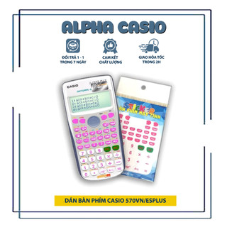  Sticker dán bàn phím máy tính casio fx 570vnplus, fx 570esplus không bong tróc, bay màu màu hồng