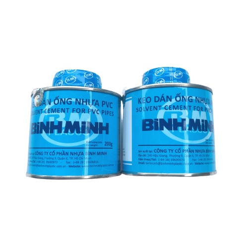 Keo dán ống nhựa PVC Bình Minh lon 200g