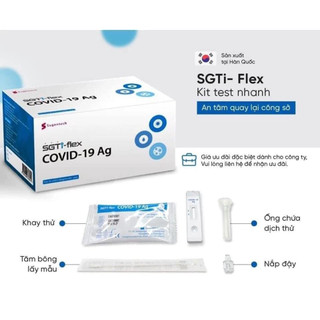 Một bộ test nhanh covid-19 tại nhà sugentech chính hãng hàn quốc test kháng nguyên - que test mũi sgti-flex covid