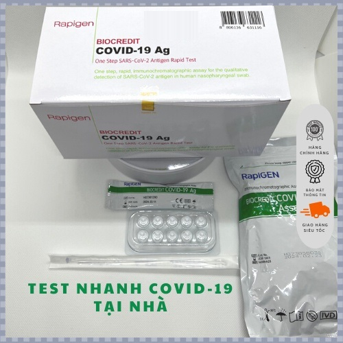 Một bộ kit test nhanh Covid-19 Biocredit Hàn Quốc, Que thử nhanh kháng nguyên Sars-Cov-2