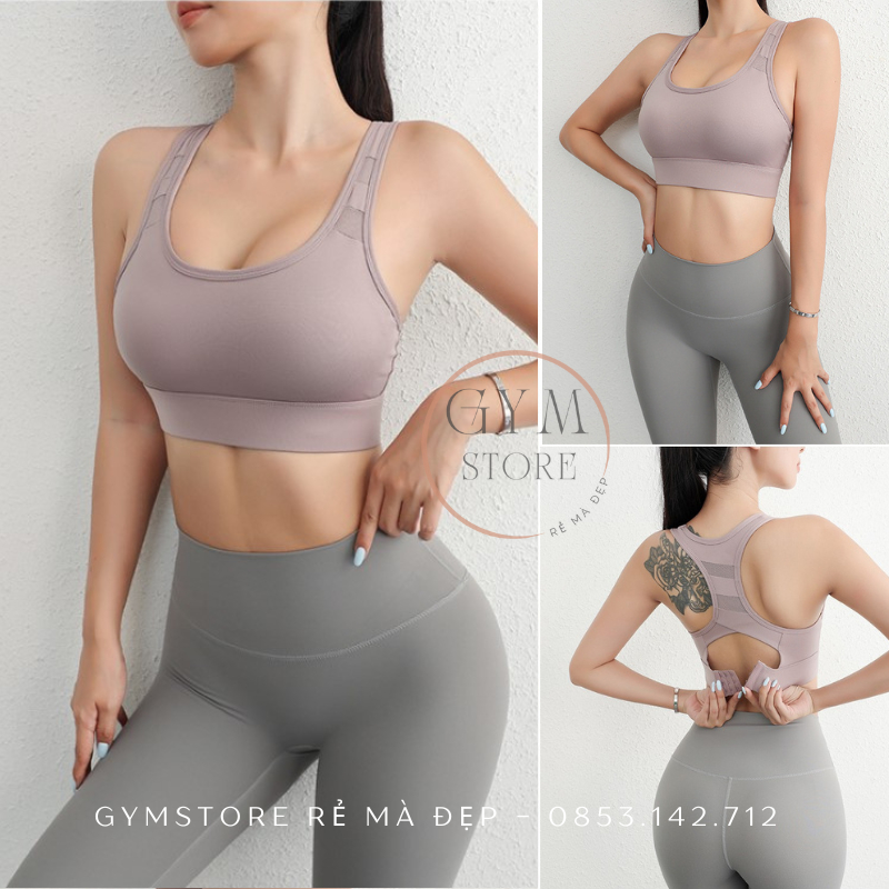 Áo Tập Gym Yoga Bra Hai Dây Croptop ❤️MÚT ĐÚC❤️Thể Thao Nữ Giữ Ngực Thun Mềm Mịn Co Giãn Thoáng Cực Tôn Dáng 6025