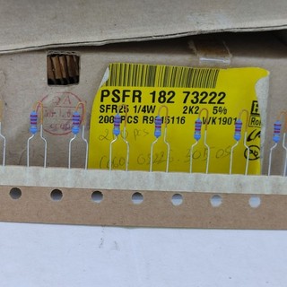 Điện trở vishay sfr25/pr01f 2.2k, 2.2kohm, 2k2 1/4w, 1w 5%