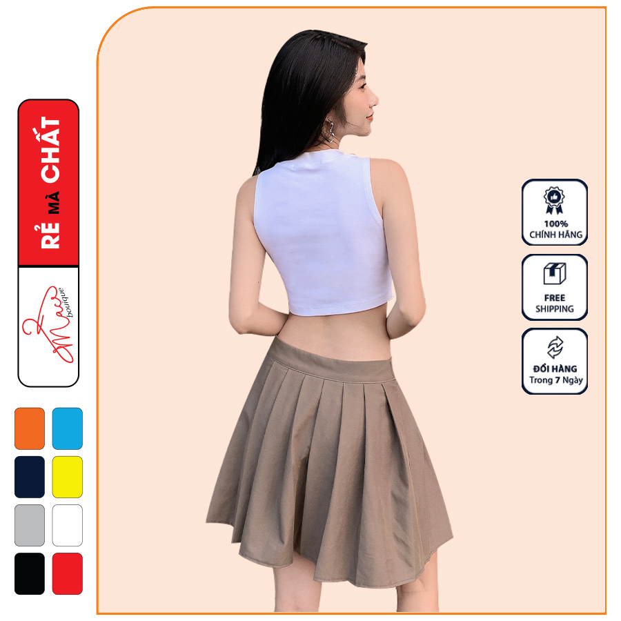Áo croptop nữ ba lỗ cộc tay vải thun cotton Borib cao cấp ôm thun gân mềm mát - ALSODO