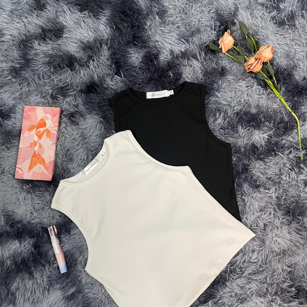 Áo croptop nữ ba lỗ cộc tay vải thun cotton Borib cao cấp ôm thun gân mềm mát - ALSODO