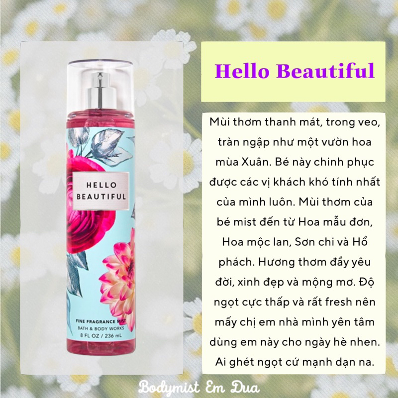 Xịt Thơm Toàn Thân - HELLO BEAUTIFUL
