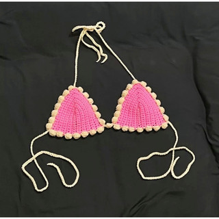 Hàng có sẵn -Bikini top len móc thủ công- bra len móc thủ công