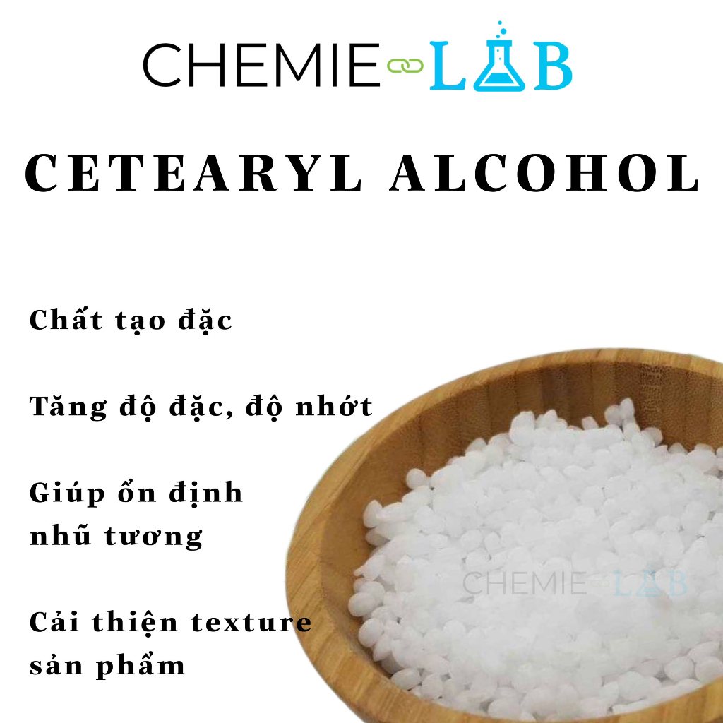 100-1000g 𝗖𝗲𝘁𝗼 𝗦𝘁𝗲𝗮𝗿𝘆𝗹 𝗔𝗹𝗰𝗼𝗵𝗼𝗹  chất tạo đặc - Nguyên liệu mỹ phẩm Chemielab
