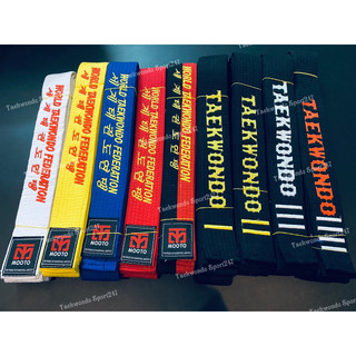 Đai Taekwondo loại vải dày đẹp. Tặng kèm móc khóa cute