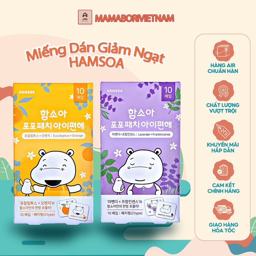 Miếng dán giảm ngạt & thư giãn HAMSOA Hàn Quốc