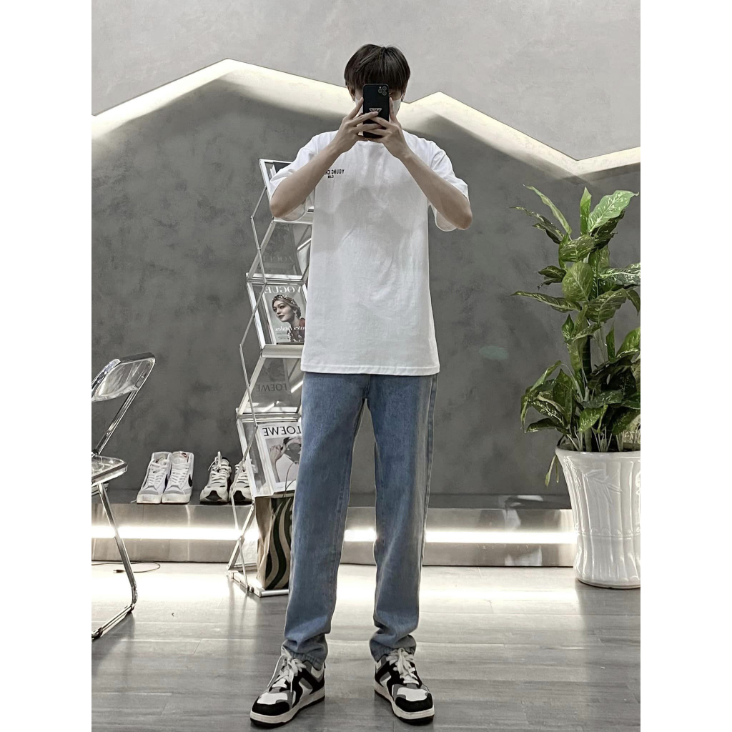 Quần jean nam baggy ống suông rộng dáng đứng vải jeans bò xuông cao cấp Hichi hottrend 2023
