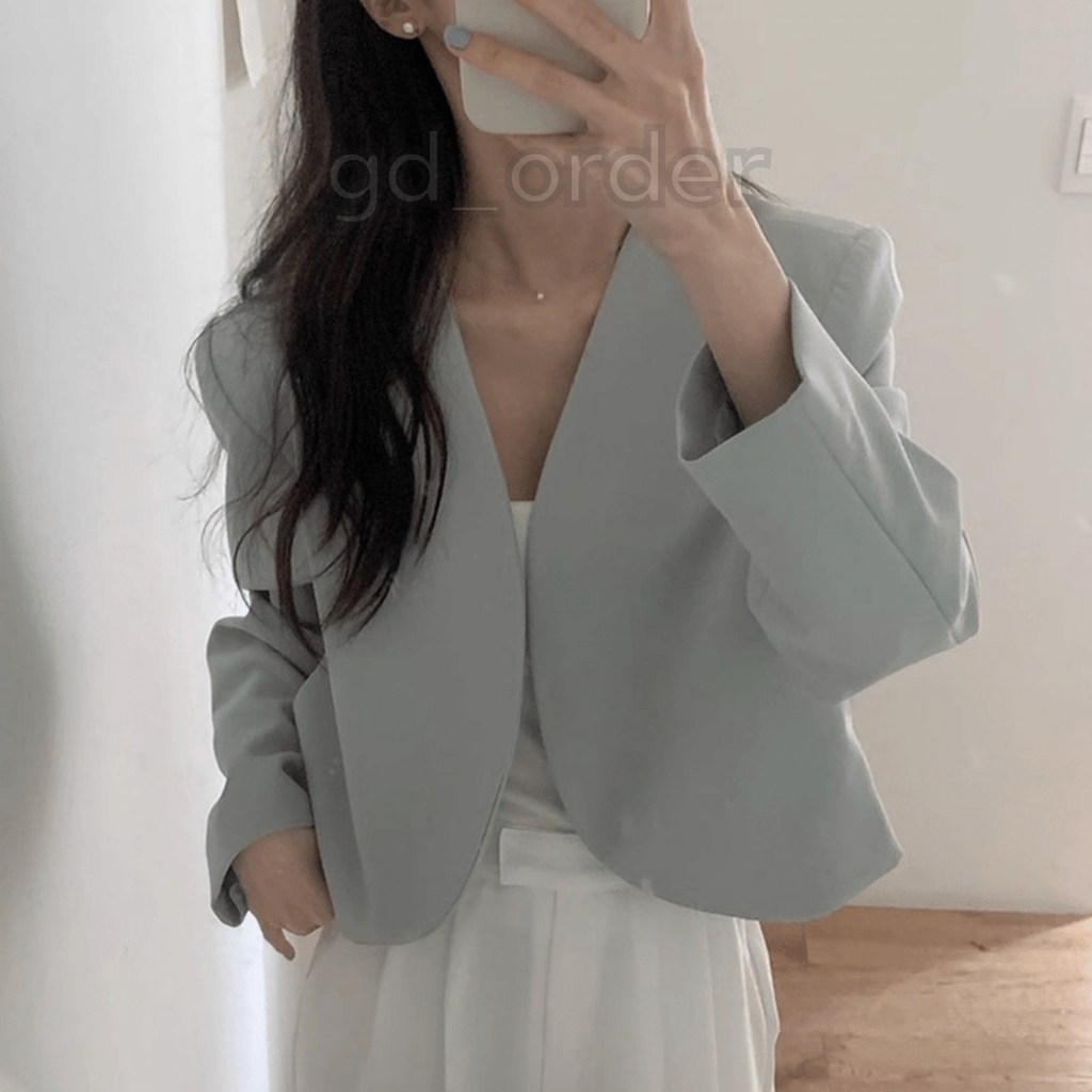 K94|Áo khoác blazer nữ hàn quốc croptop dài tay mùa hè thanh lịch đi biển, công sở gd_order