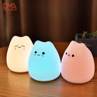 Đèn ngủ trang trí,đèn led silicon cảm ứng mèo mini ( KLG21)