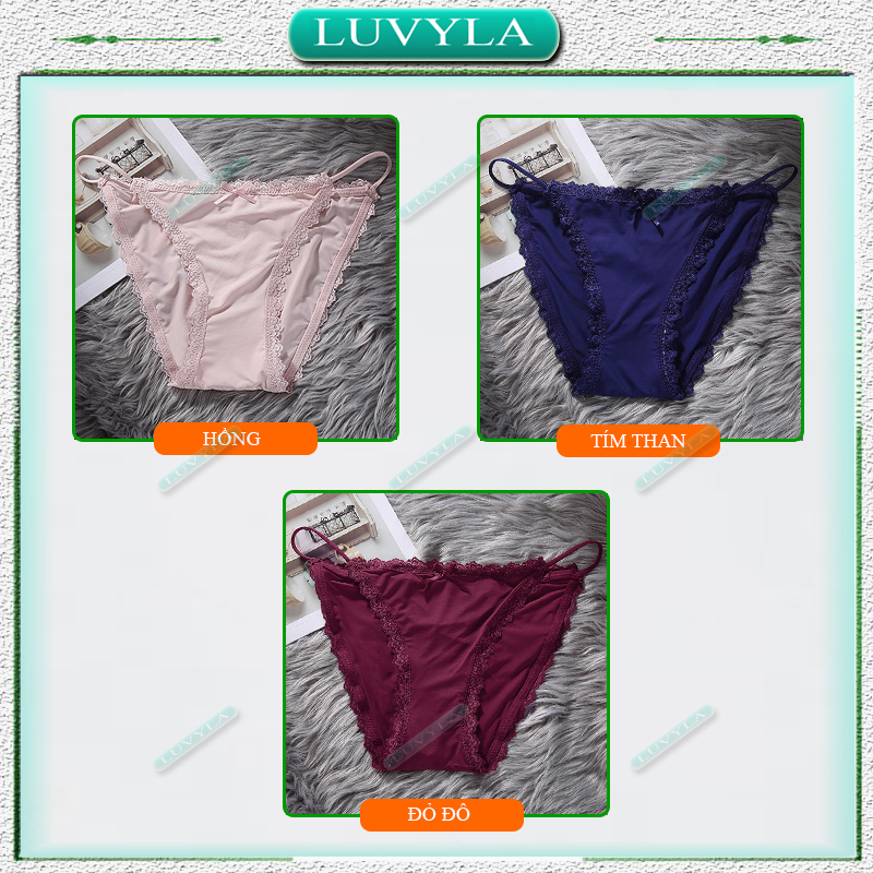 Quần lót nữ su thun lạnh phối ren kháng khuẩn sexy LUVYLA QSR03