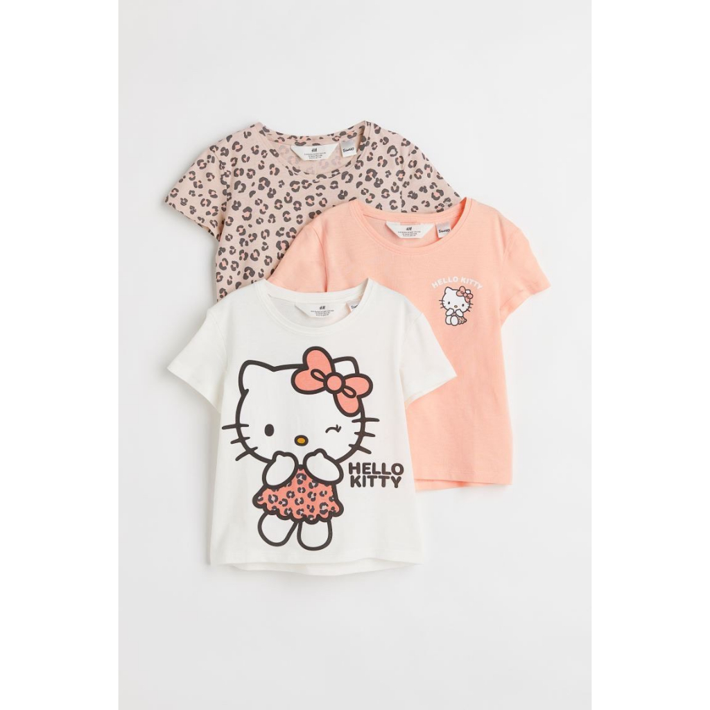 Set 3 áo phông in hoạt hình bé gái vợt HM chính hãng