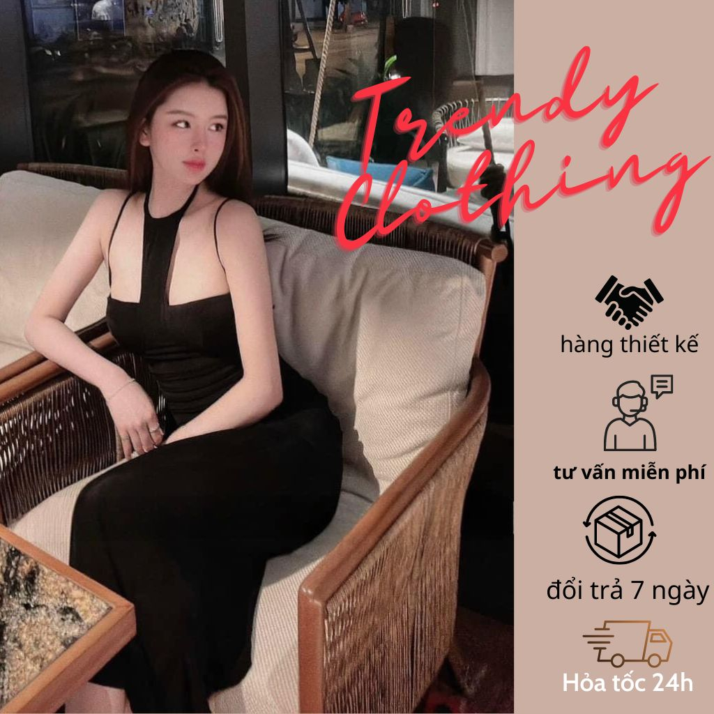 Váy hai dây, đầm body, đầm dự tiệc ôm sát cơ thế cắt xẻ táo bạo Trendy Clothing s26