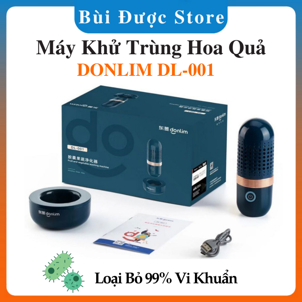 Máy tiệt trùng hoa quả Donlim DL-001, rửa rau củ quả, khử trùng 99% hiệu quả cho gia đình - Bảo Hành 12 tháng