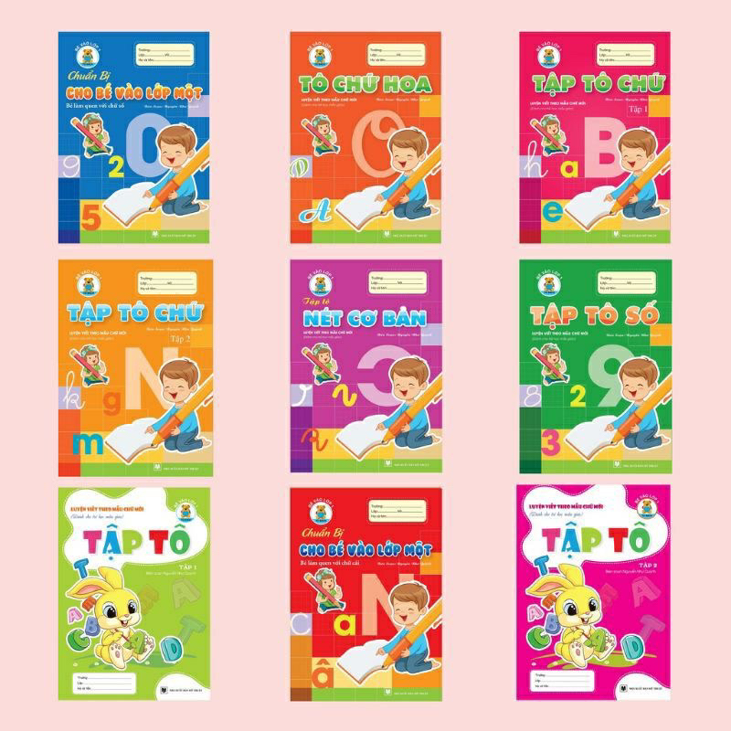 Sách - Tập Tô Nét Cơ Bản , Tô Số , Tập Tô Chữ Cho Bé Vào Lớp 1