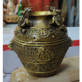 Hũ tài lộc thiềm thừ bằng đồng hũ cóc tài bằng đồng 14cm nặng 1kg bán đồ đồng phong thủy