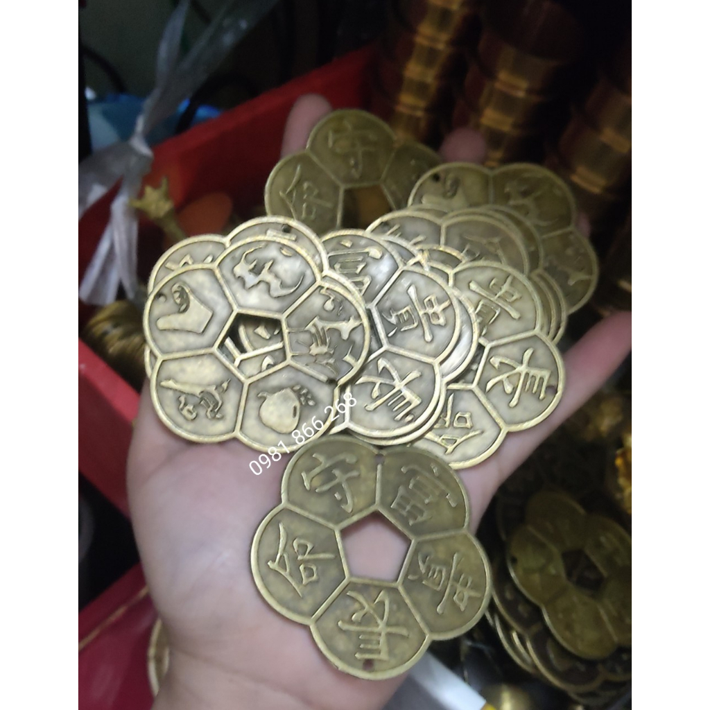 Đồng Xu Hoa Mai 5 Cánh Phong Thuỷ Tài Lộc May Mắn Bỏ Bóp Ví, Tủ Thờ, Két Sắt Ý Nghĩa giá sỉ buôn