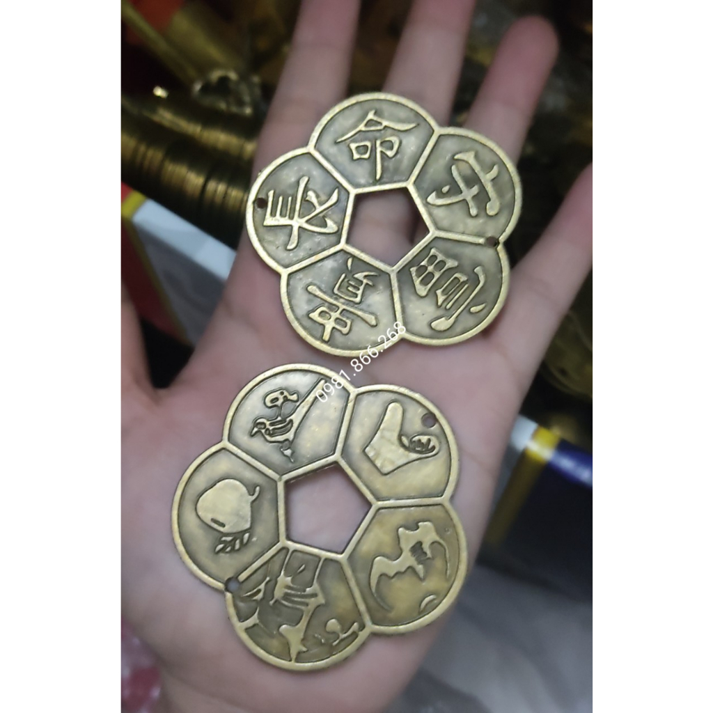 Đồng Xu Hoa Mai 5 Cánh Phong Thuỷ Tài Lộc May Mắn Bỏ Bóp Ví, Tủ Thờ, Két Sắt Ý Nghĩa giá sỉ buôn