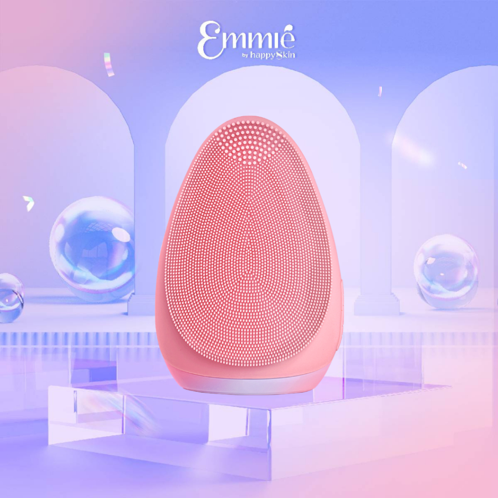 Máy Rửa Mặt Emmié by HappySkin Chính Hãng, Máy Rửa Mặt Mini Cầm Tay Chuẩn Spa Sóng Âm Chống Nước IPX7 FDA