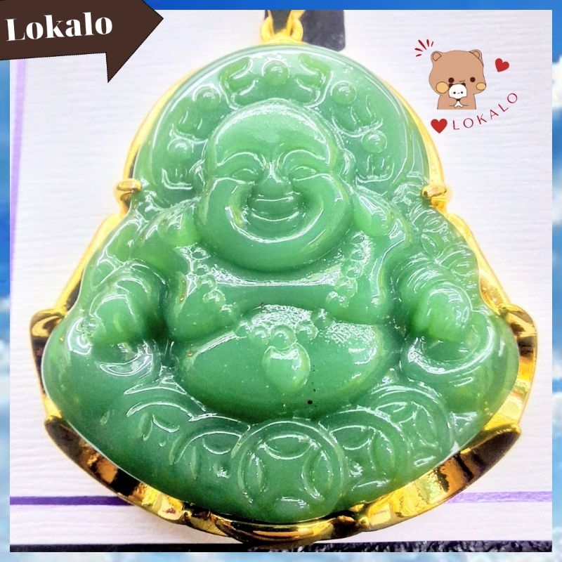 Mặt Dây Chuyền Phật Di Lặc Đá Xanh Cười Vui Vẻ Lokalo - Đeo Rướt May Mắn Tài Lộc 14.4.23