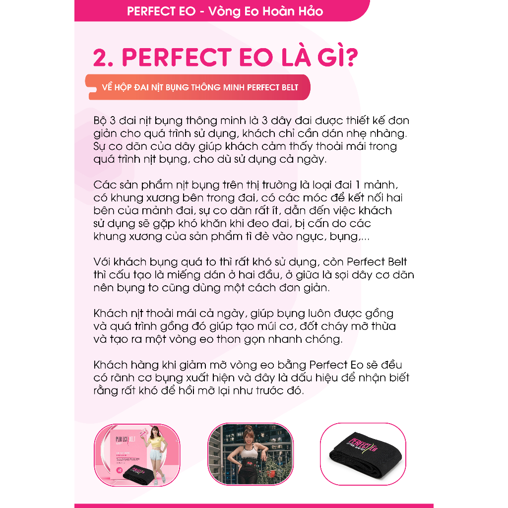 Combo đai nịt bụng kèm gel tan mỡ Perfecteo hàng chính hãng