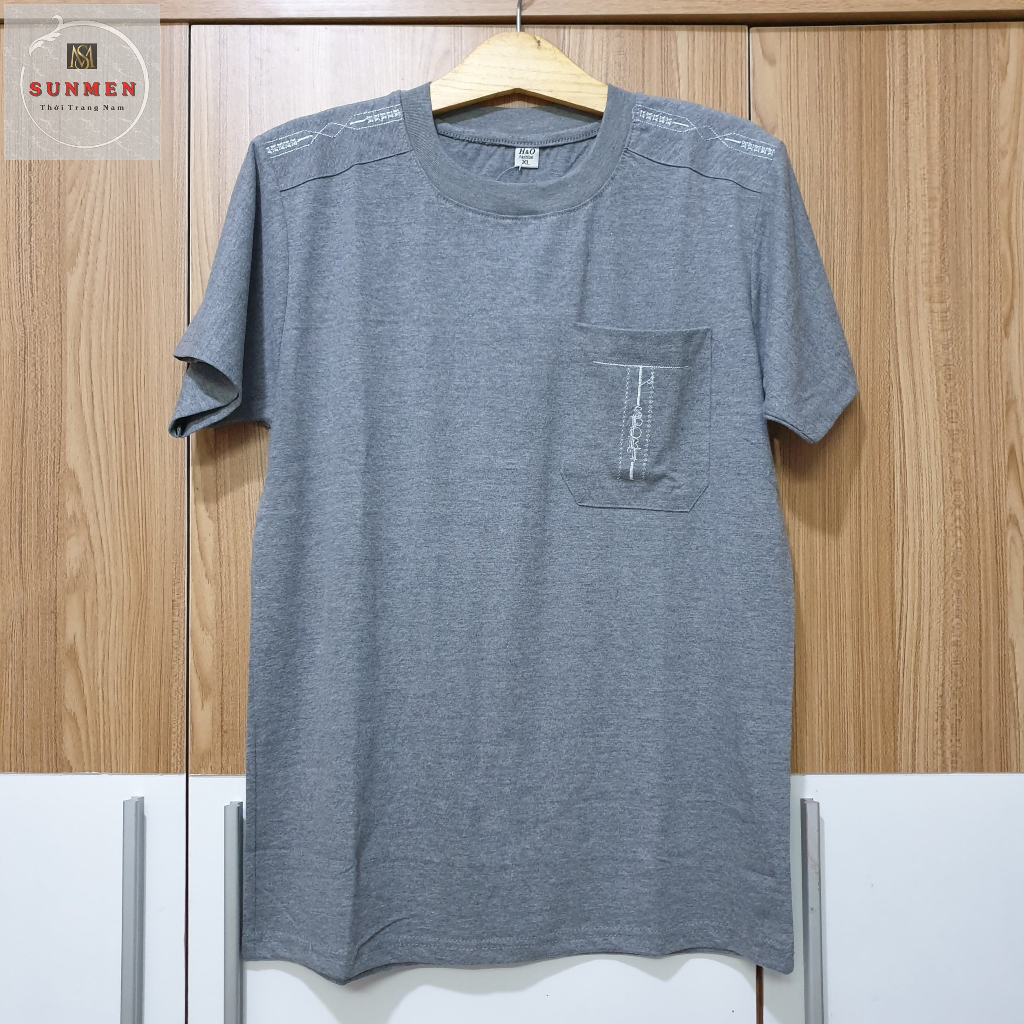 [NEW] Áo Thun Nam Cổ Tròn Trung Niên Chất Cotton Loại Trơn Thiêu Viền From Rộng Tay Lỡ Size Từ 45 - 75kg