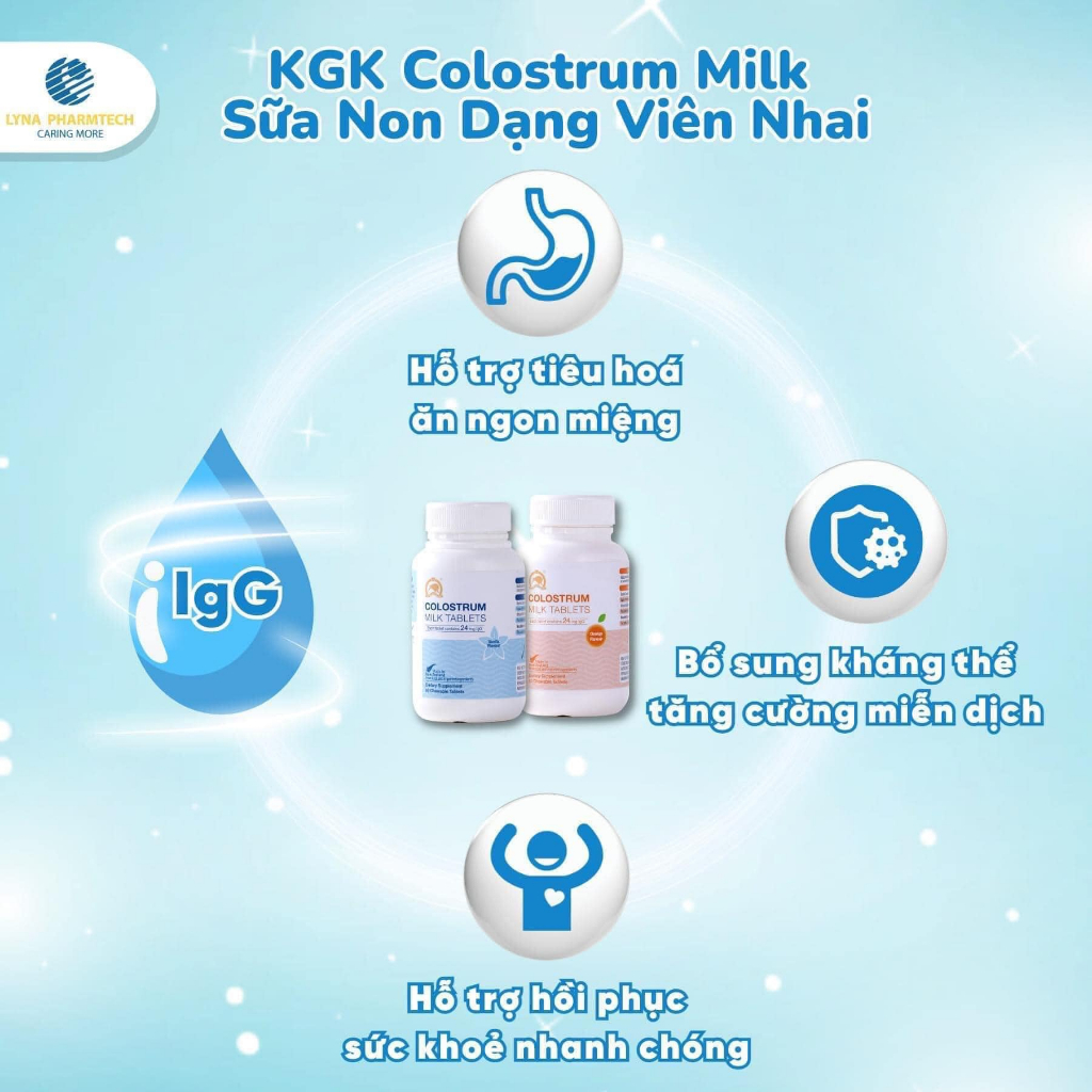 Viên nhai sữa non Colostrum miễn dịch khoẻ-tiêu hoá tốt