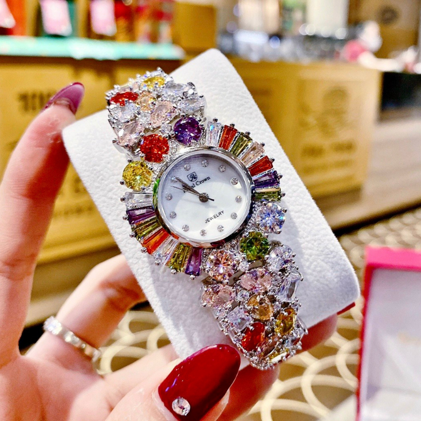 Đồng hồ nữ dây thép thời trang đeo tay chống nước R0yai Cr0wn size 33mm fullbox