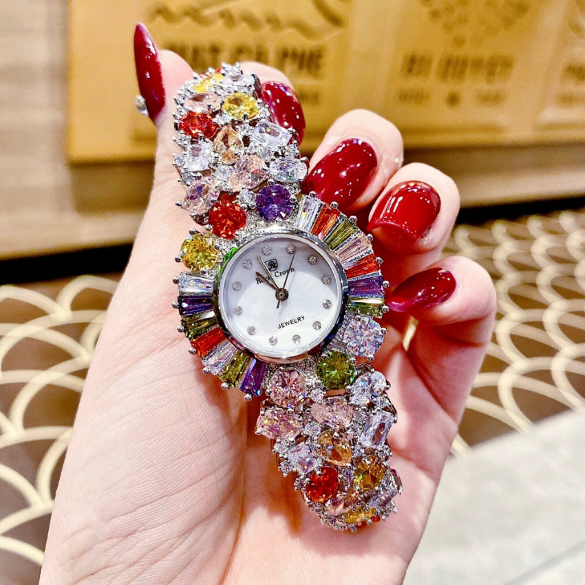 Đồng hồ nữ dây thép thời trang đeo tay chống nước R0yai Cr0wn size 33mm fullbox