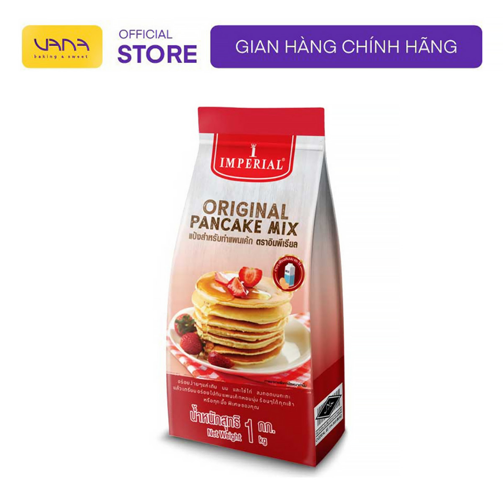 BỘT TRỘN SẴN LÀM BÁNH RÁN PANCAKE IMPERIAL THÁI LAN GÓI 1KG ORIGINAL PANCAKE MIX