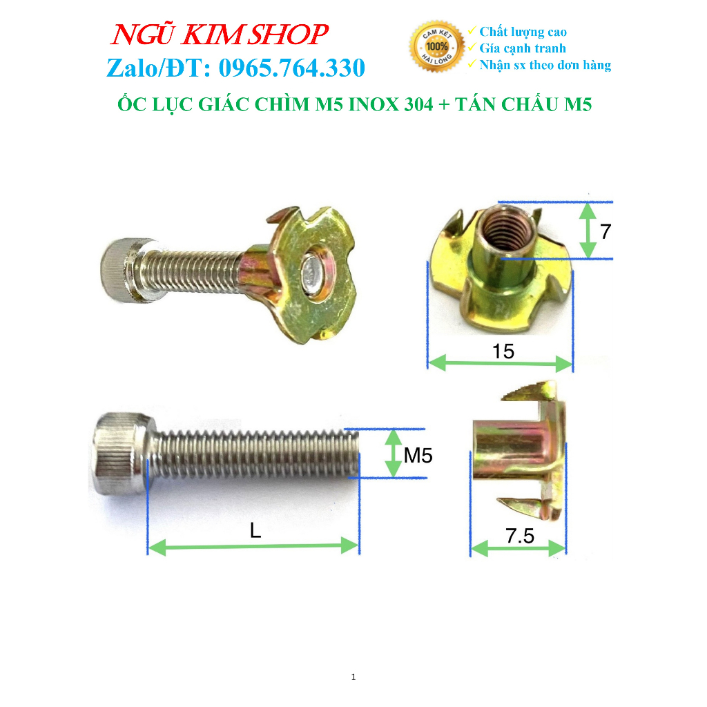 ỐC LỤC GIÁC CHÌM M5 INOX304 + TÁN CHẤU M5 BẮT LOA _ HÀNG XỊN